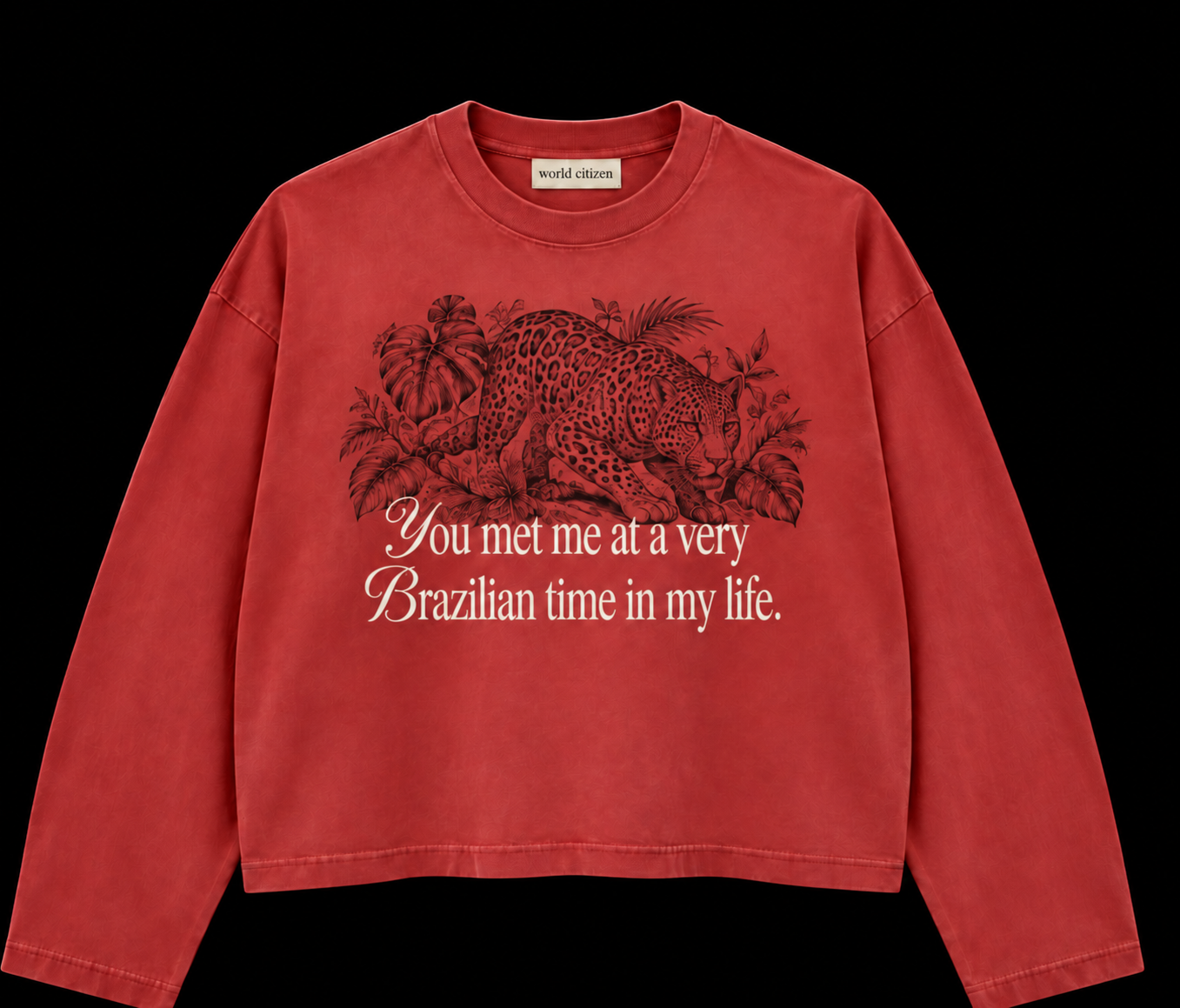 Washed Red Brazilian Time Long Sleeve, front